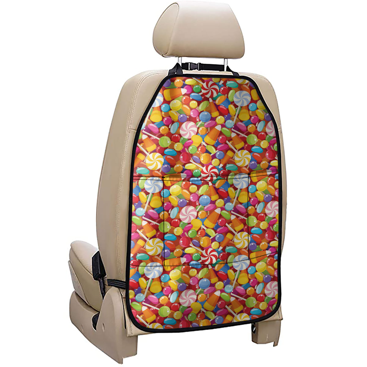 Colorful Candy Pattern Print Car Seat Organizers