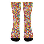 Colorful Candy Pattern Print Crew Socks