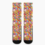 Colorful Candy Pattern Print Crew Socks