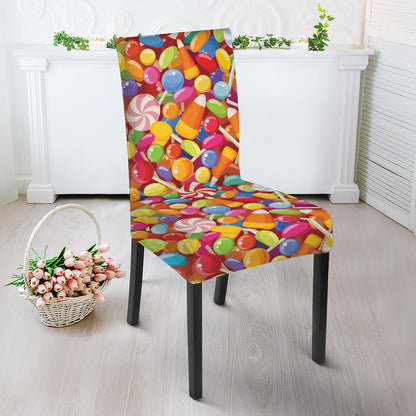 Colorful Candy Pattern Print Dining Chair Slipcover