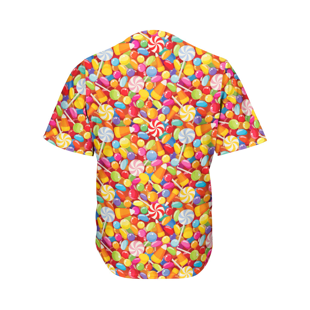 Colorful Candy Pattern Print Men's Baseball Jersey