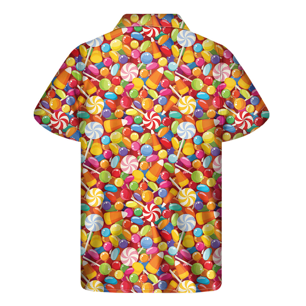 Colorful Candy Pattern Print Men's Short Sleeve Shirt
