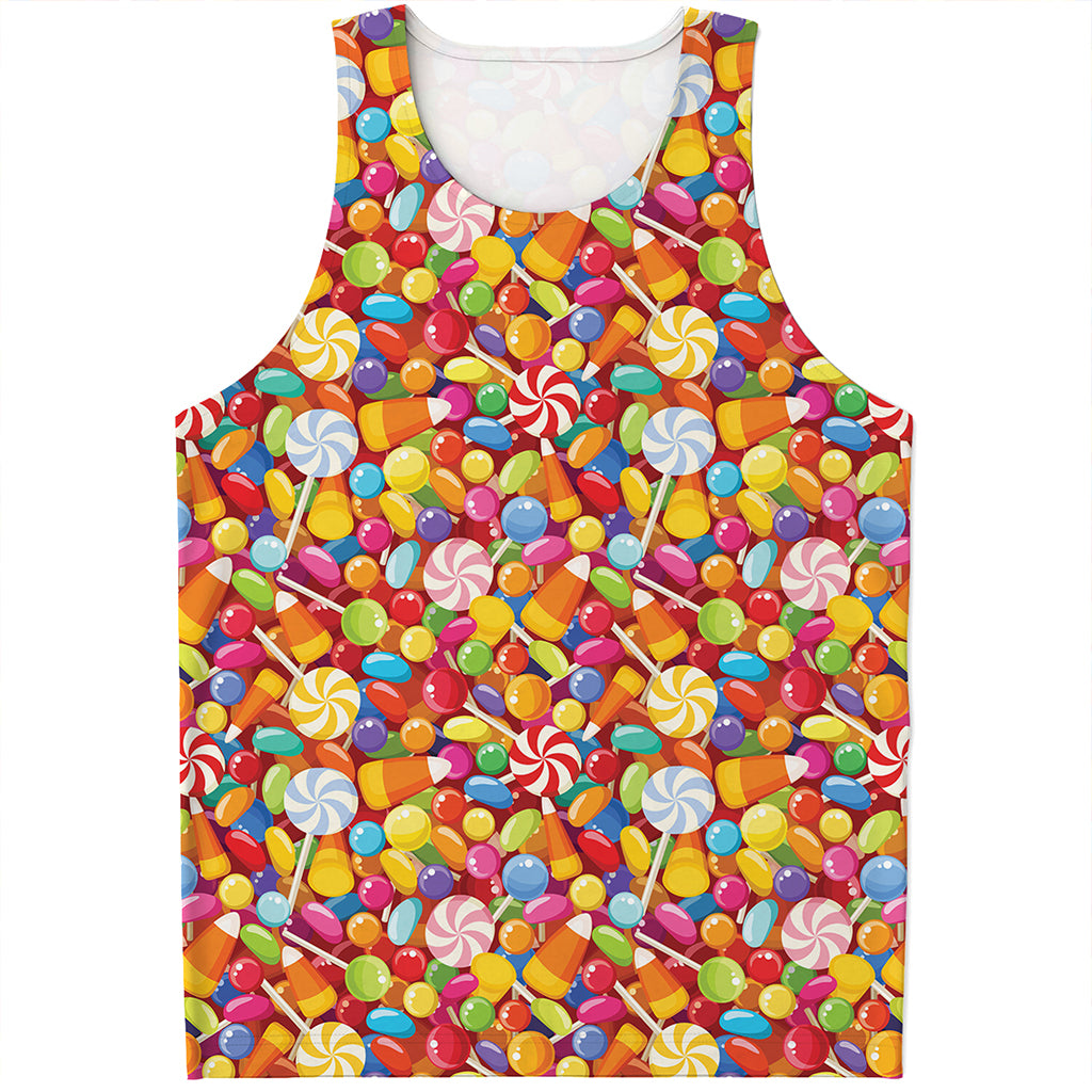 Colorful Candy Pattern Print Men's Tank Top