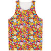 Colorful Candy Pattern Print Men's Tank Top