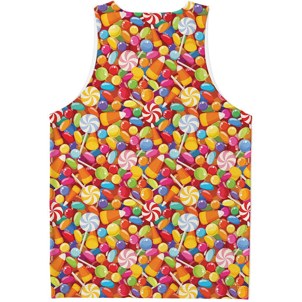 Colorful Candy Pattern Print Men's Tank Top