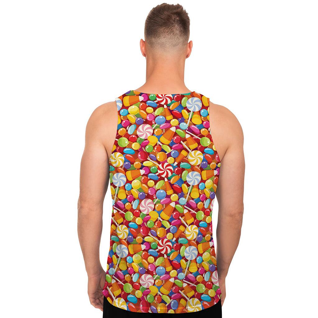 Colorful Candy Pattern Print Men's Tank Top