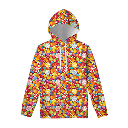 Colorful Candy Pattern Print Pullover Hoodie