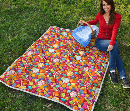 Colorful Candy Pattern Print Quilt
