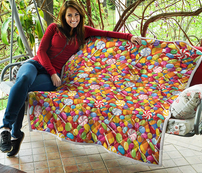Colorful Candy Pattern Print Quilt