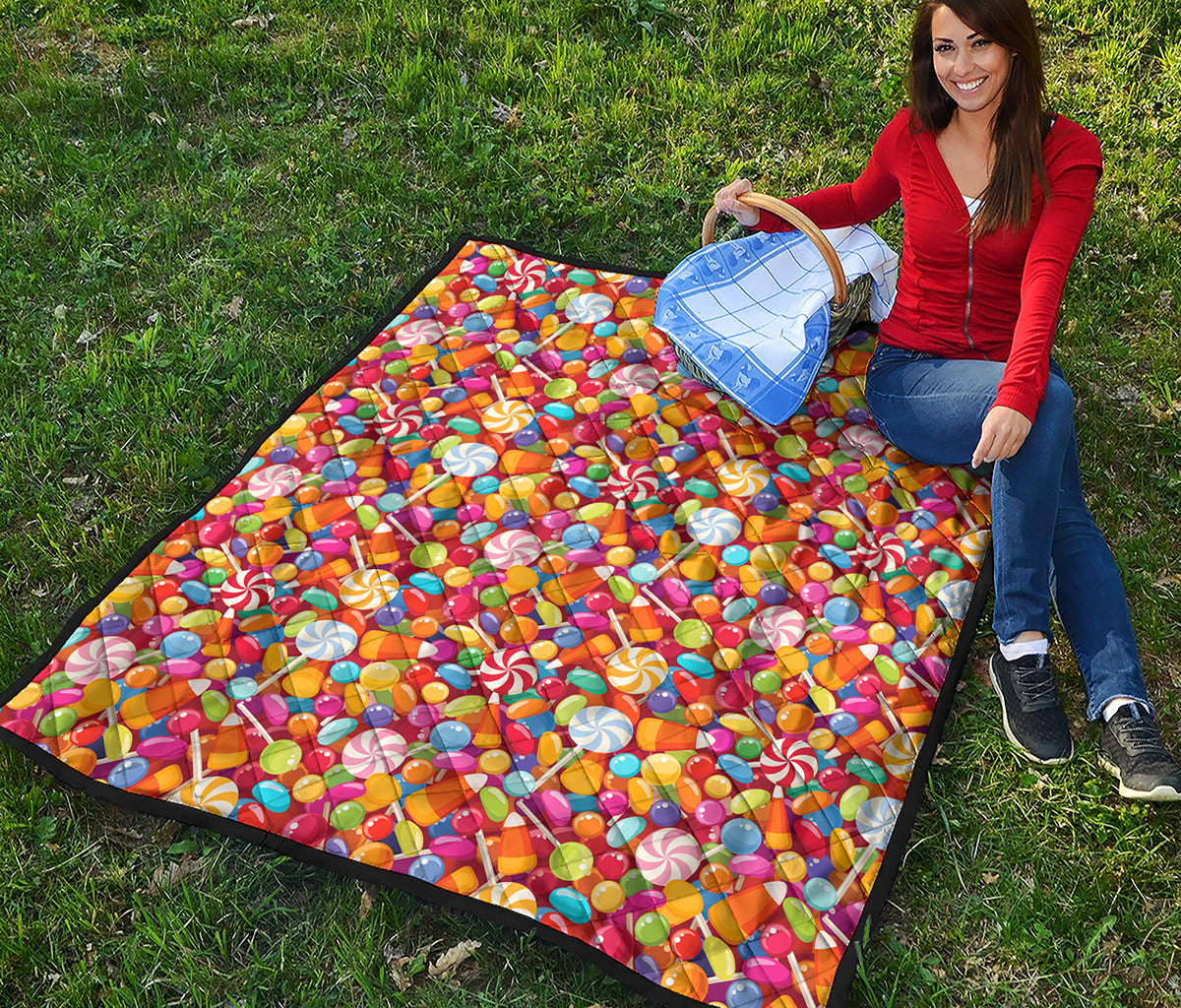 Colorful Candy Pattern Print Quilt