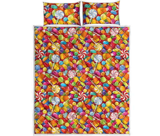 Colorful Candy Pattern Print Quilt Bed Set