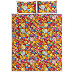 Colorful Candy Pattern Print Quilt Bed Set