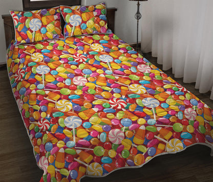 Colorful Candy Pattern Print Quilt Bed Set