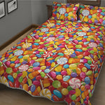 Colorful Candy Pattern Print Quilt Bed Set