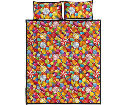 Colorful Candy Pattern Print Quilt Bed Set