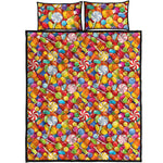 Colorful Candy Pattern Print Quilt Bed Set