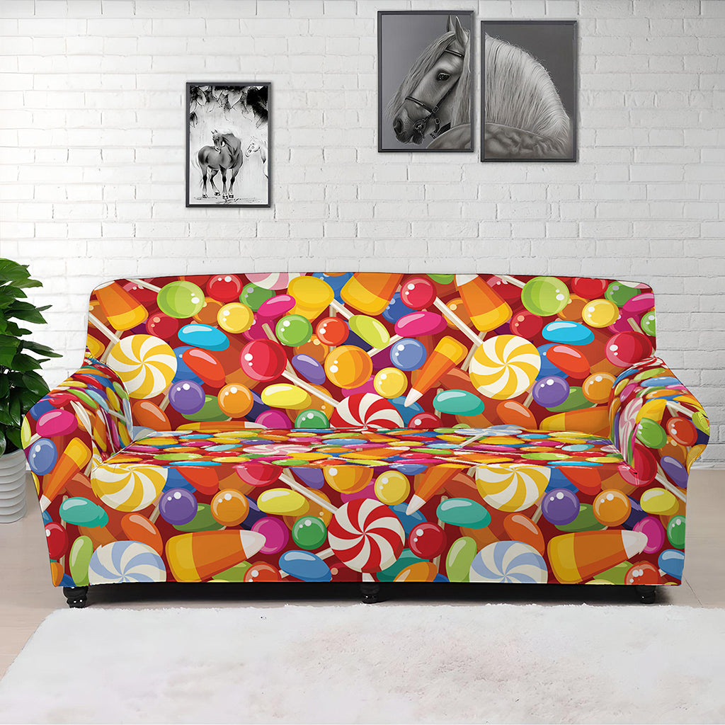 Colorful Candy Pattern Print Sofa Cover