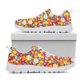 Colorful Candy Pattern Print White Running Shoes
