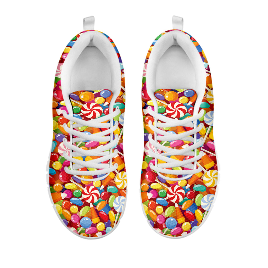 Colorful Candy Pattern Print White Sneakers