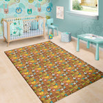 Colorful Cartoon Baby Bear Pattern Print Area Rug