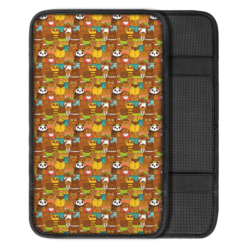 Colorful Cartoon Baby Bear Pattern Print Car Center Console Cover