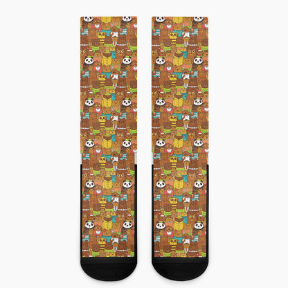 Colorful Cartoon Baby Bear Pattern Print Crew Socks