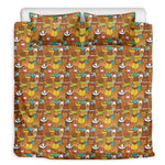 Colorful Cartoon Baby Bear Pattern Print Duvet Cover Bedding Set