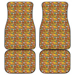 Colorful Cartoon Baby Bear Pattern Print Front and Back Car Floor Mats