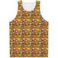 Colorful Cartoon Baby Bear Pattern Print Men's Tank Top