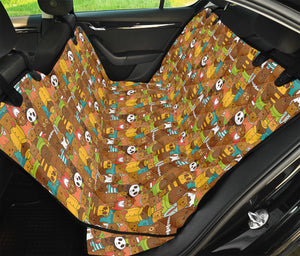 Colorful Cartoon Baby Bear Pattern Print Pet Car Back Seat Cover