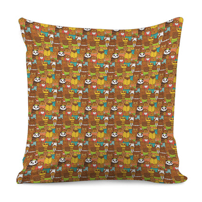 Colorful Cartoon Baby Bear Pattern Print Pillow Cover