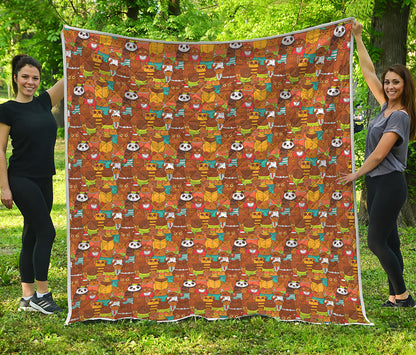 Colorful Cartoon Baby Bear Pattern Print Quilt
