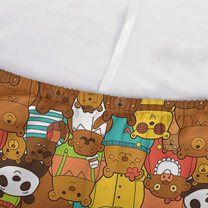 Colorful Cartoon Baby Bear Pattern Print Sofa Cover