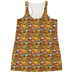 Colorful Cartoon Baby Bear Pattern Print Women's Racerback Tank Top