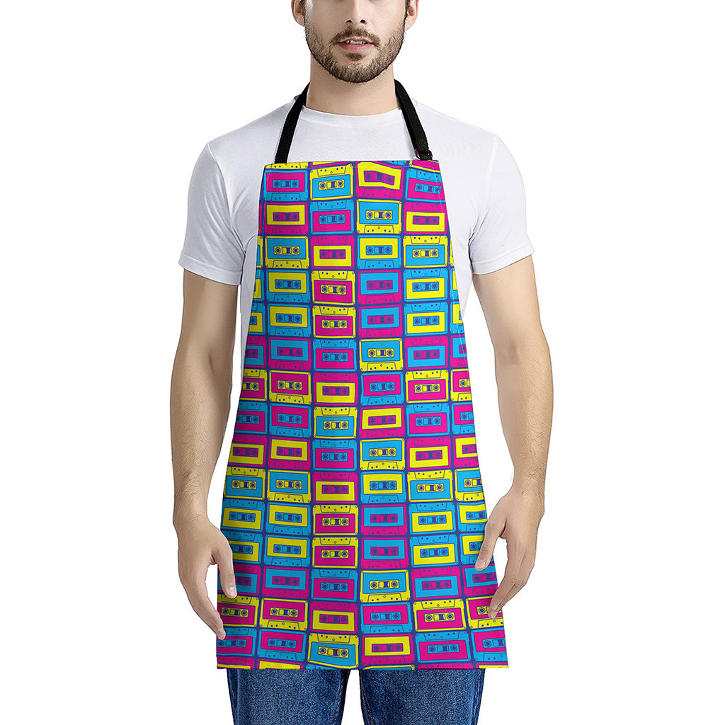 Colorful Cassette Tape Print Apron
