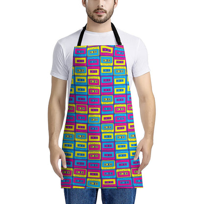 Colorful Cassette Tape Print Apron