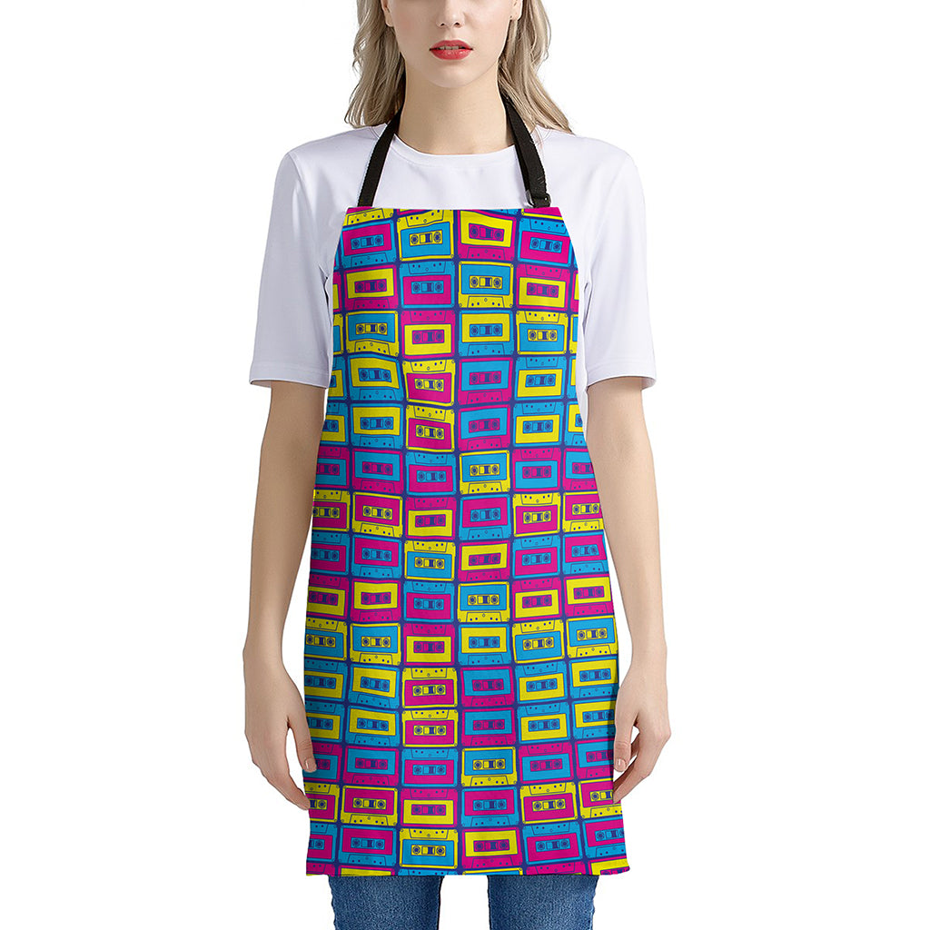 Colorful Cassette Tape Print Apron