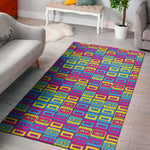 Colorful Cassette Tape Print Area Rug