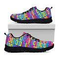 Colorful Cassette Tape Print Black Running Shoes