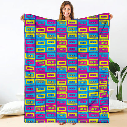 Colorful Cassette Tape Print Blanket