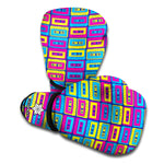 Colorful Cassette Tape Print Boxing Gloves