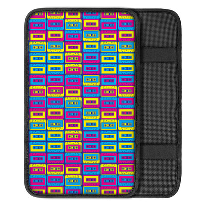 Colorful Cassette Tape Print Car Center Console Cover