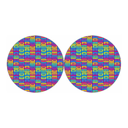 Colorful Cassette Tape Print Car Coasters