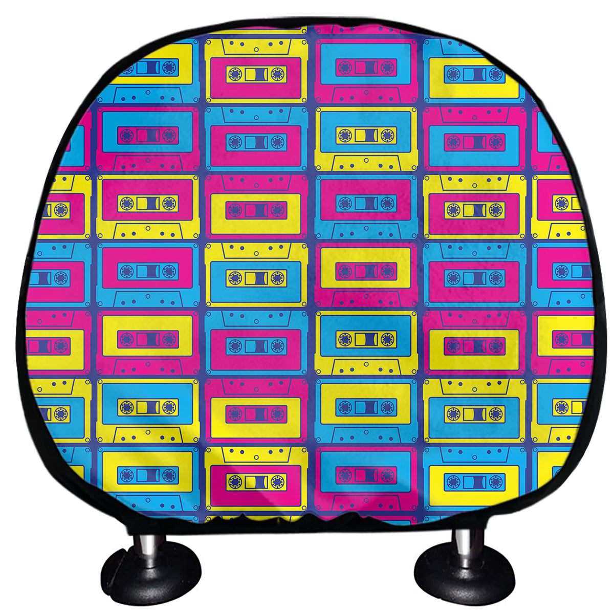 Colorful Cassette Tape Print Car Headrest Covers