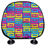 Colorful Cassette Tape Print Car Headrest Covers