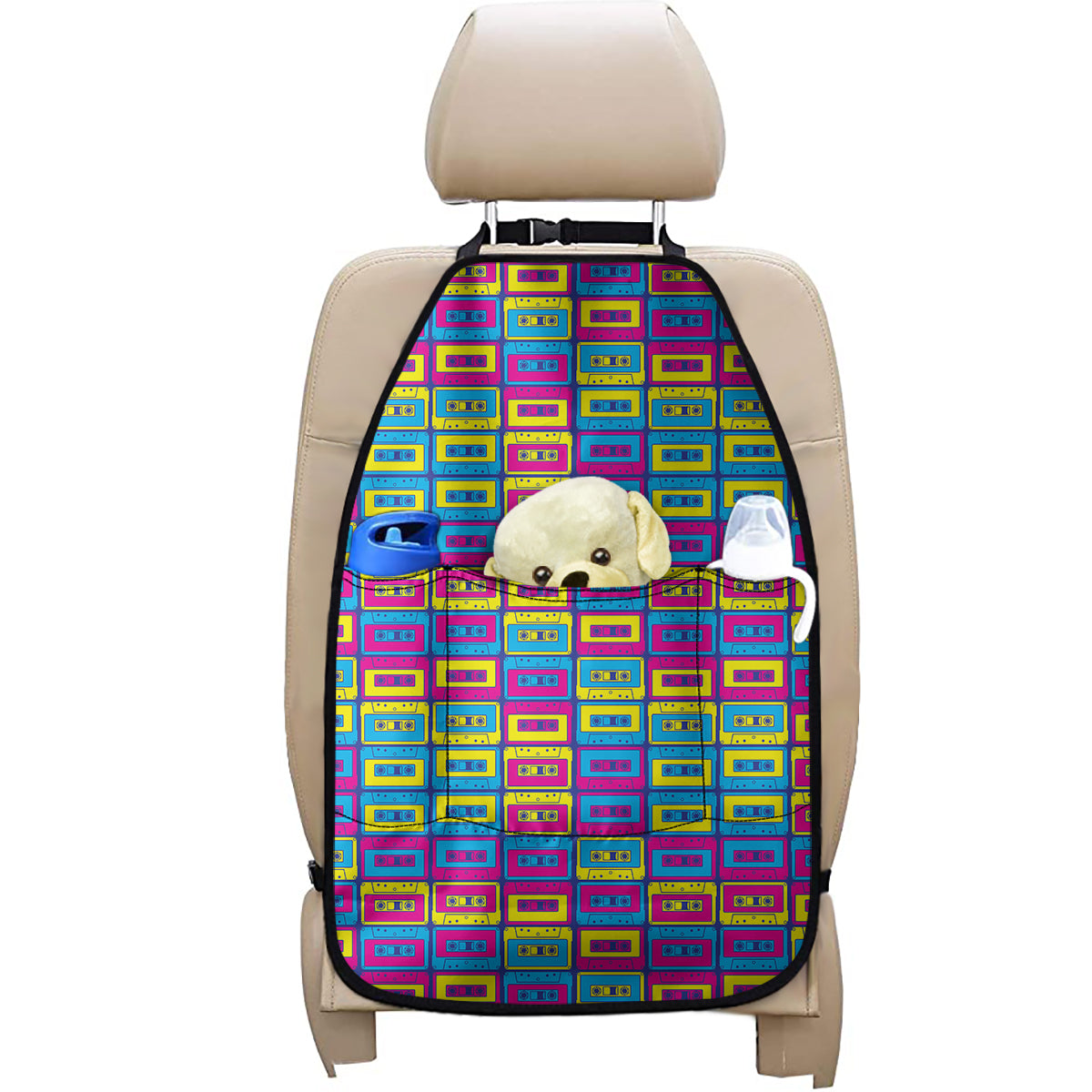 Colorful Cassette Tape Print Car Seat Organizers