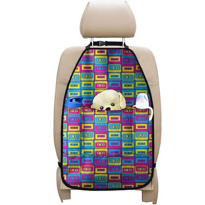 Colorful Cassette Tape Print Car Seat Organizers
