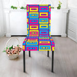 Colorful Cassette Tape Print Dining Chair Slipcover