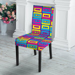 Colorful Cassette Tape Print Dining Chair Slipcover