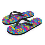 Colorful Cassette Tape Print Flip Flops